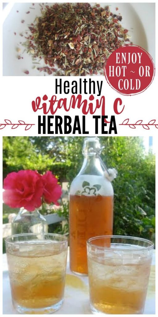 Bulk herbs and herbal tea in a glass jar and served over ice.