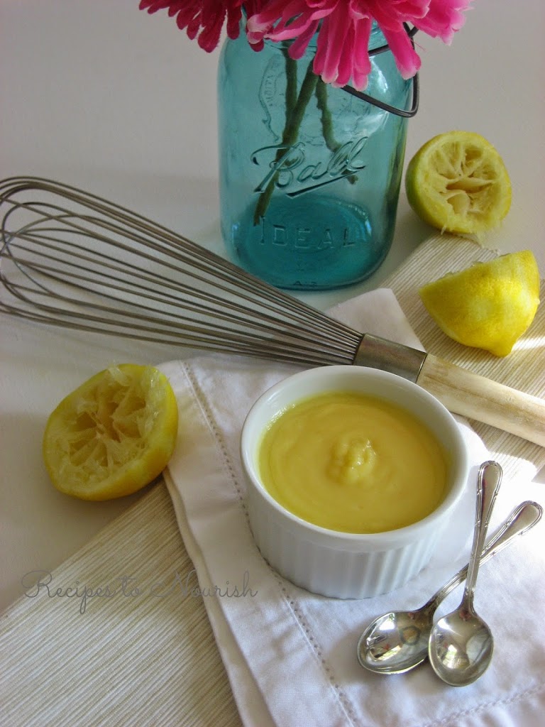 Honey Sweetened Lemon Curd ... this real food lemon curd is smooth + velvety, deliciously tart + sweet with NO eggy taste! {No Refined Sugar} | Recipes to Nourish