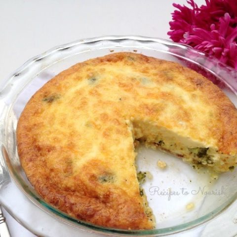 Broccoli and Bacon Quiche {Grain Free}