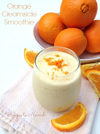 Orange Creamsicle Smoothie with fresh oranges. 