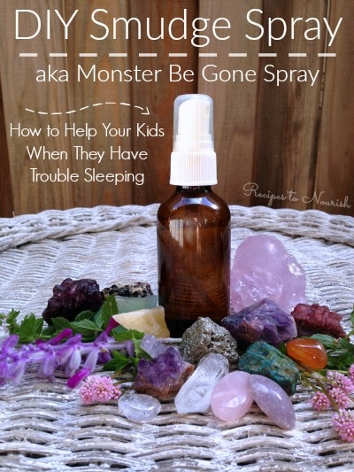 DIY Smudge Spray aka Monster Be Gone Spray with crystals.
