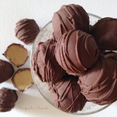 Healthy Real Food Chocolate Peanut Butter Truffles