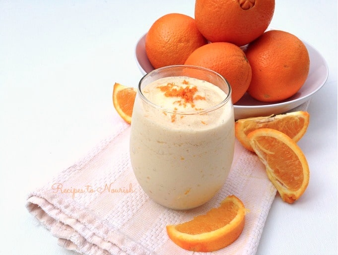 Orange Creamsicle Smoothie with fresh oranges. 