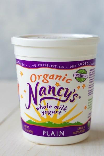 Nancy's brand organic whole milk yogurt. 
