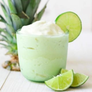 This healthy Pineapple Whip is so easy to make and crazy good! Super creamy and refreshing, this mouthwatering frozen treat has 3 ingredients, no refined sweeteners and whips up in minutes. | Recipes to Nourish