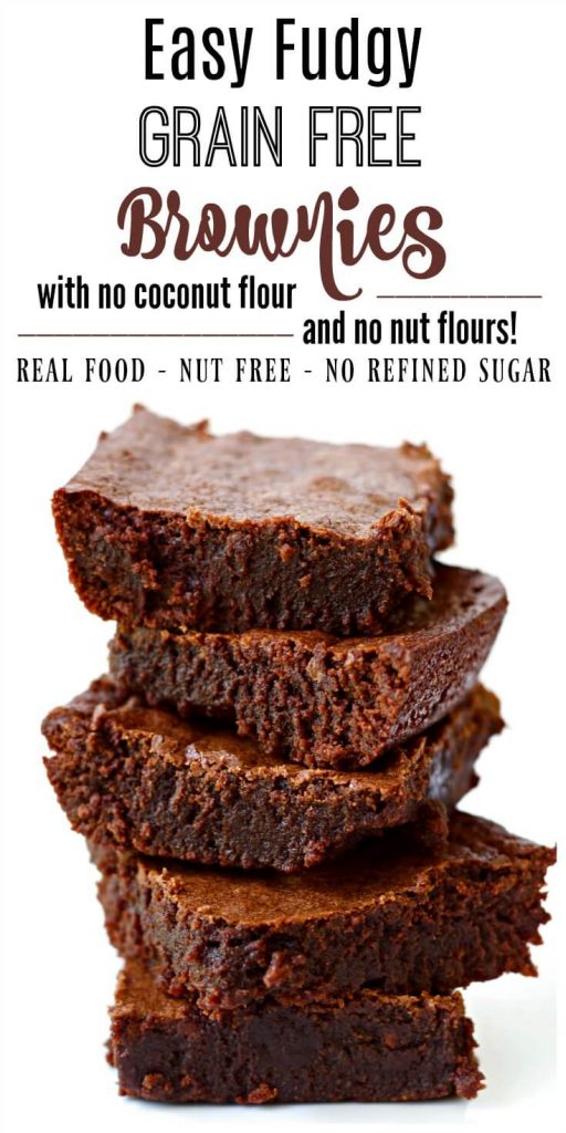 These decadent Fudgy Grain Free Brownies are out-of-this-world, crazy good. They're chewy with a nice crusty bite on top, made without refined sugar, naturally gluten free, Paleo-friendly and freeze beautifully too! You would never know these irresistible brownies are grain free. | Recipes to Nourish