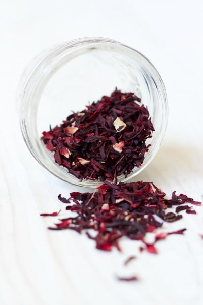 Dried hibiscus blossoms. 