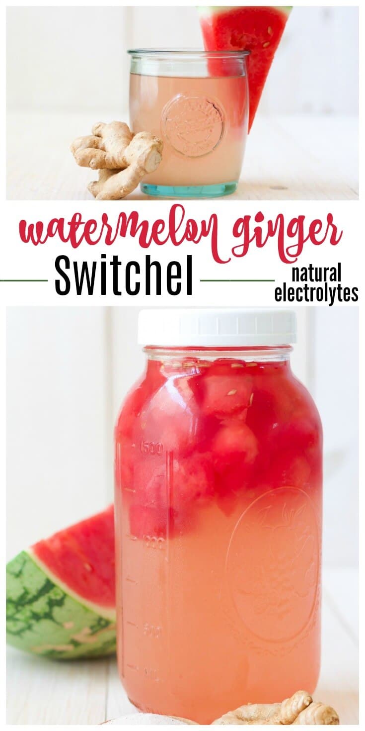(ad) This old fashioned, easy Fermented Watermelon Ginger Switchel is a fun and delicious spin on the traditional electrolyte drink. It's naturally sweetened, thirst-quenching on a hot summer day and full of sweet, tangy and spicy flavor. | Recipes to Nourish // Switchel Recipes | Traditional Recipes | Fermented Drinks | Fermented Recipes | Paleo Recipes | WAPF Recipes | WAPF Drinks | Gluten Free Recipes | Summer Drinks | Healthy Summer Drinks | Healthy Summer Recipes | Watermelon Beverages | Watermelon Drinks | Electrolyte Drinks | Natural Electrolyte Drinks