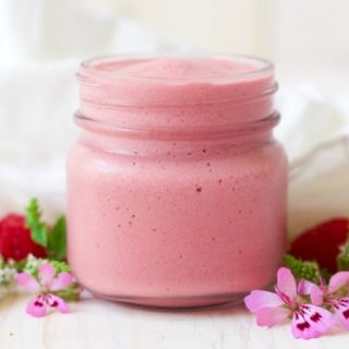 (Ad) Creamy, indulgent, sweet and tangy goodness, this High Protein Raspberry Cheesecake Smoothie makes the perfect breakfast or snack. Pretty and pink and naturally sweetened, this healthy smoothie has 6 simple ingredients and is so refreshing and sure to please. | Recipes to Nourish