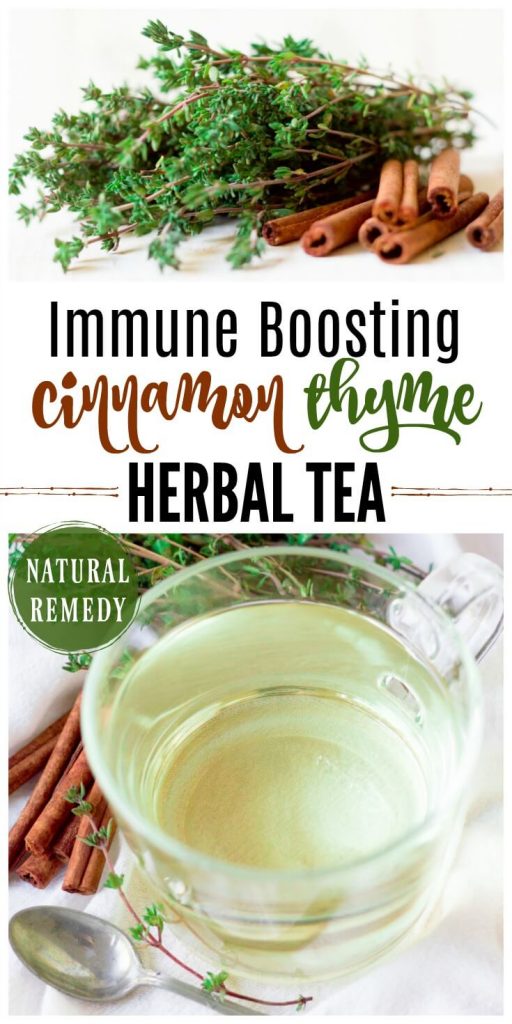 Immune Boosting Cinnamon Thyme Tea is a delicious, flavorful, natural remedy that helps support the immune system, soothes sore throats and so much more. | Recipes to Nourish