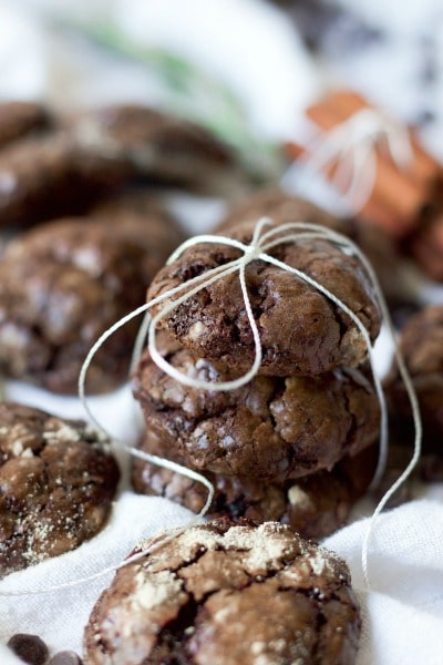 (ad) Paleo Sweet Beet Chocolate Crinkles are a fun twist on the classic holiday favorite! These healthier, grain free cookies have a delicious, crackly top and are full of dark chocolaty flavor with a hint of sweet earthy beets. | Recipes to Nourish