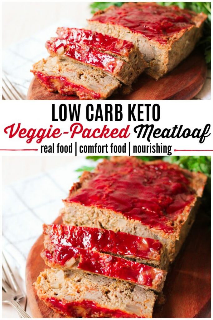 Meatloaf with 3 slices cut.