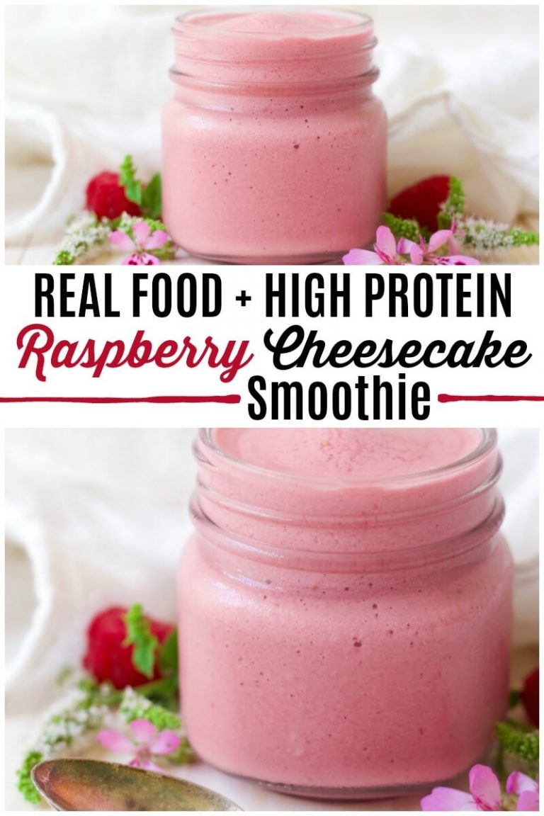 High Protein Raspberry Cheesecake Smoothie | Recipes to Nourish