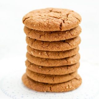 Stack of ginger molasses cookies.