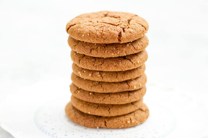 Stack of ginger molasses cookies.