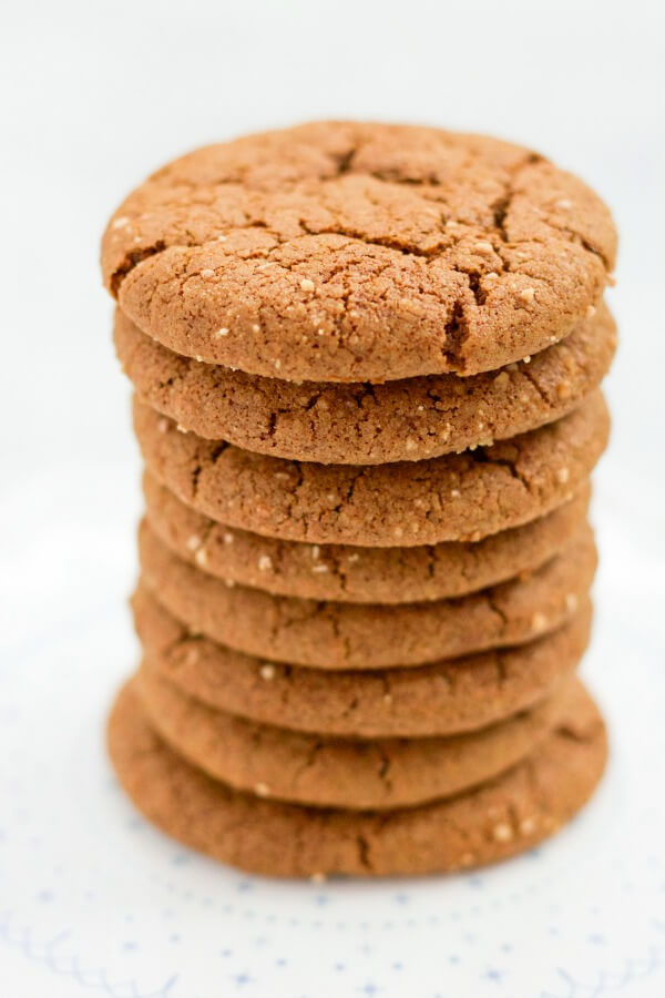 Stack of ginger molasses cookies.