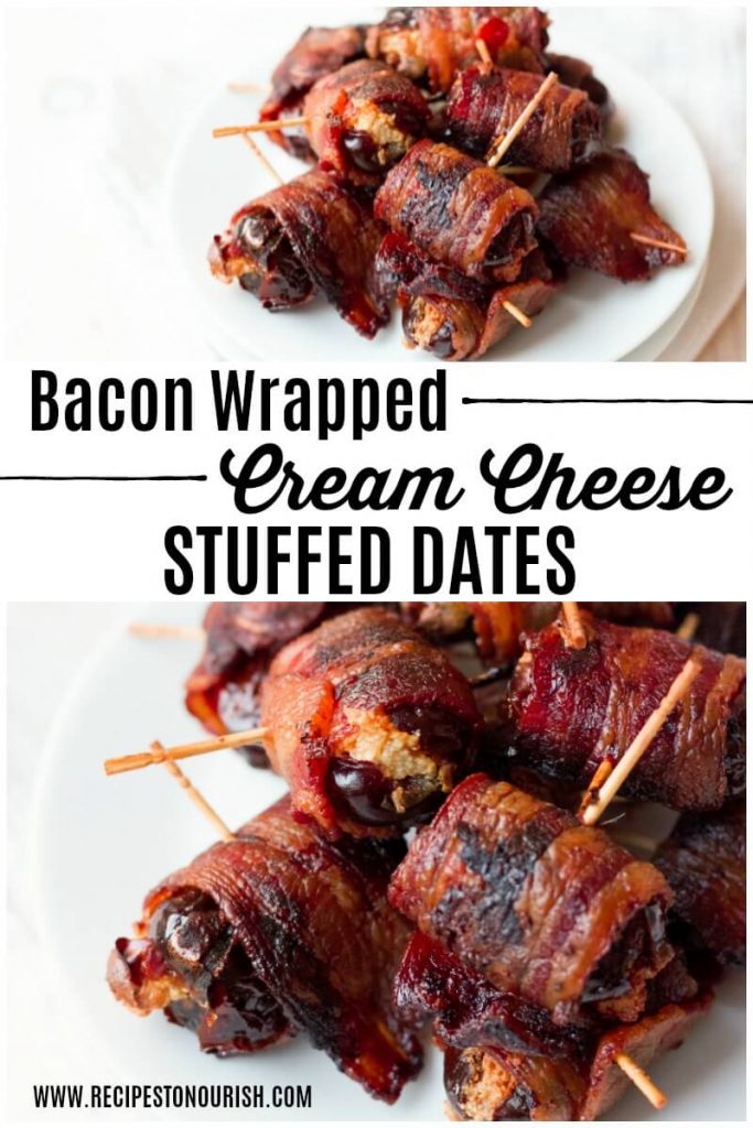 Bacon wrapped stuffed dates.