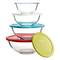 Pyrex Smart Essentials Mixing Bowl Set Including Locking Lids (Clear), 8 piece