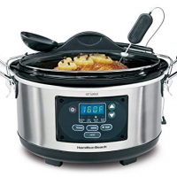 Hamilton Beach (33967A) Slow Cooker With Temperature Probe, 6 Quart, Programmable, Stainless Steel