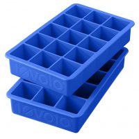 Tovolo Perfect Cube Ice Mold Trays, Sturdy Silicone, Fade Resistant, 1.25" Cubes, Set of 2, Capri Blue