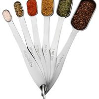 Spring Chef Heavy Duty Stainless Steel Metal Measuring Spoons for Dry or Liquid, Set of 6