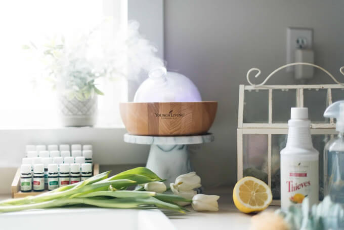 Young Living essential oils and diffuser