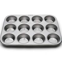 Fox Run 4868 Muffin Pan, 12 Cup, Stainless Steel