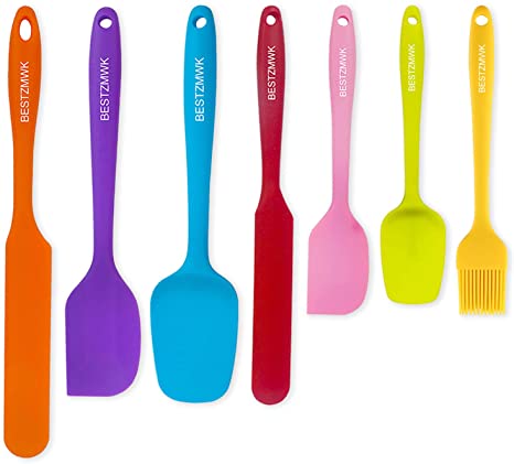 Silicone Spatula - 6 Spatulas Silicone Heat Resistant - Mini Rubber Spatula Set - Cooking Spatulas for Nonstick Cookware - Colorful Baking Kitchen Spatula Set - One Piece Design Spoon (Multicolor)