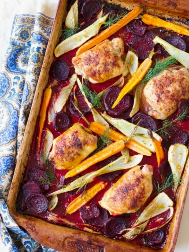 Citrus Beet Roasted Chicken