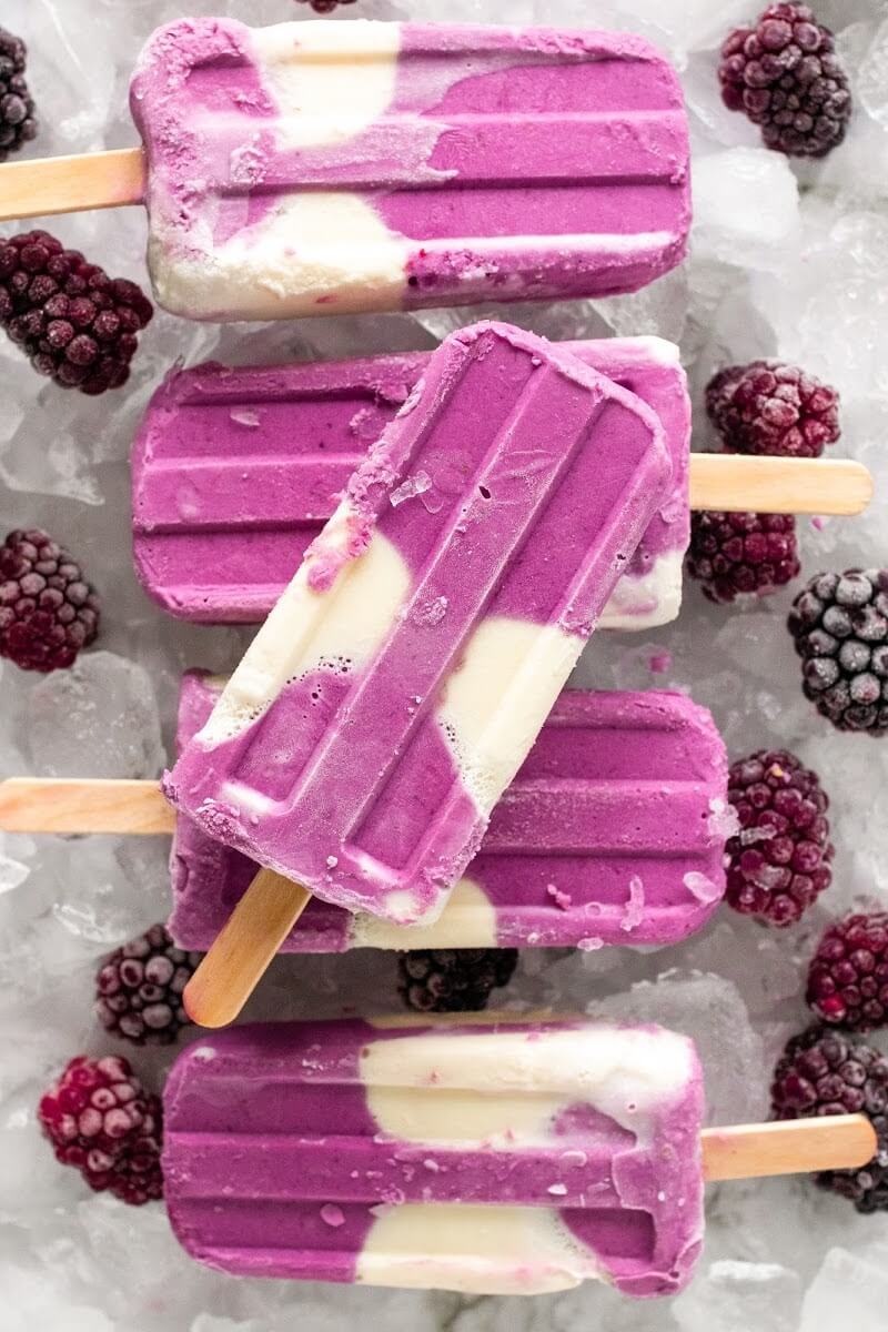 Blackberry Cheesecake Popsicles from Recipes to Nourish