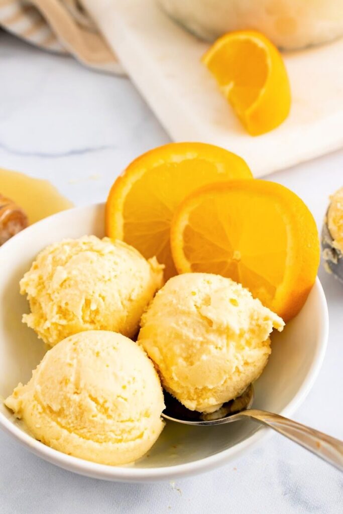 Homemade Orange Creamsicle Ice Cream (no sugar, paleo, dairyfree