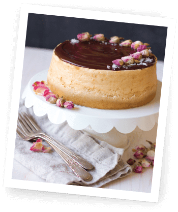 Chocolate ganache rose cheesecake photo from The Art of Great Cooking with Your Instant Pot.